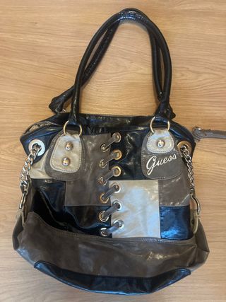 Bolso Guess Patchwork Cremallera Cadena