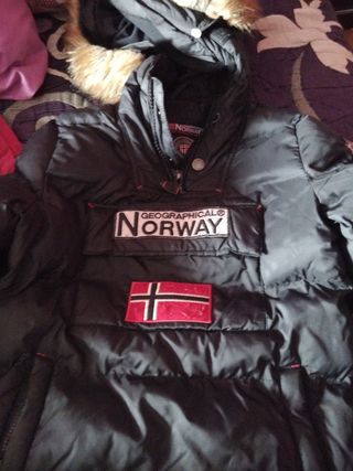Abrigo Geographical Norway Negro para niño 10 años