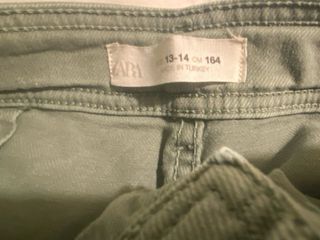 Pantalón Zara Tiro Alto Verde Talla 13-14