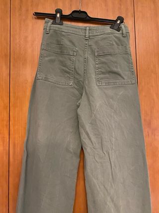 Pantalón Zara Tiro Alto Verde Talla 13-14