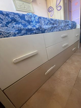 Cama juvenil nido con cajones+ colchón incluido.