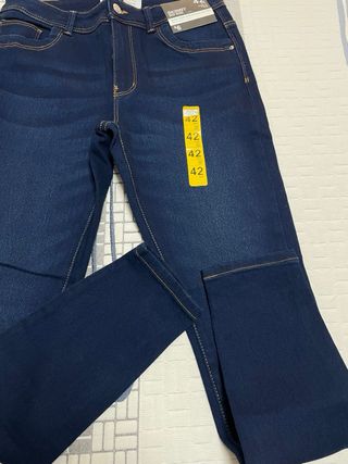 Pantalón vaquero skinny mujer azul talla 42