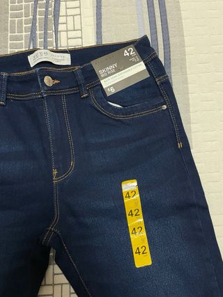 Pantalón vaquero skinny mujer azul talla 42