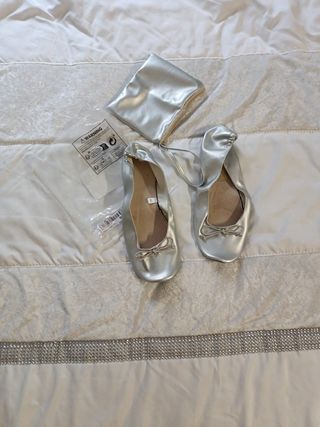 Bailarinas plateadas talla 40
