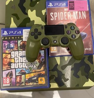 PS4 Slim Edición Limitada Verde+ Mando + 3 Juegos