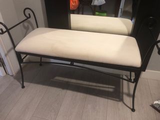 Panca in ferro battuto beige