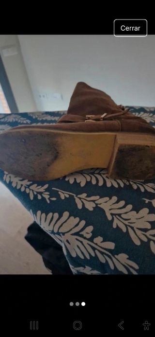 Falda larga marrón y botines 38