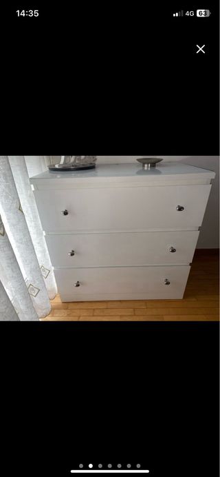 Cómoda MALM 3 Cajones Blanca