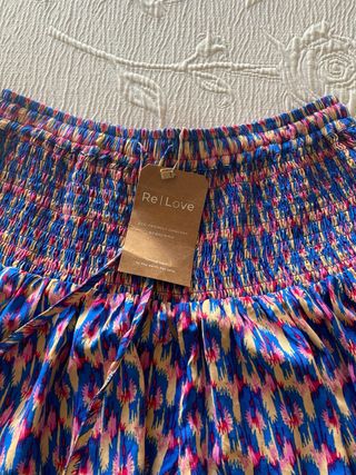 Falda pantalón Brownie azul y rosa