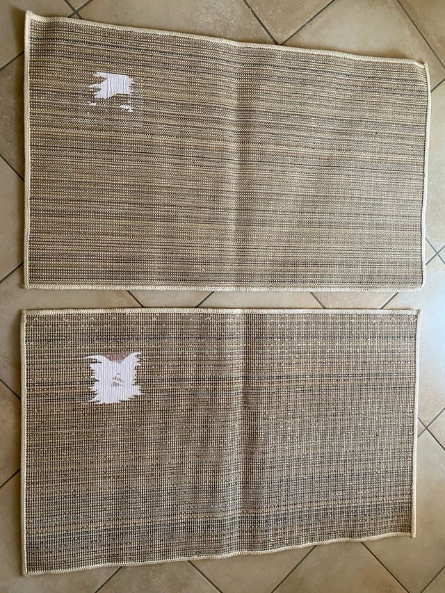 Tappeti beige in tessuto