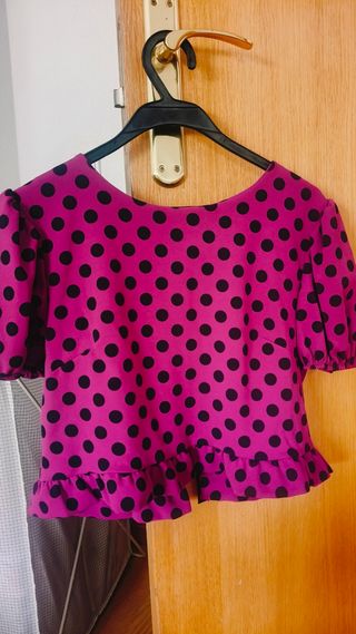 Blusa flamenca lunares con lazos