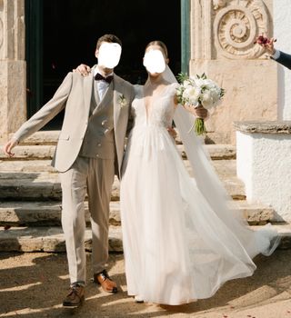 Vestido de novia Anna Kara + velo (limpiados) 