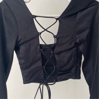 Top Zara negro manga larga