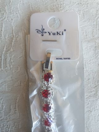 Bracciale donna YuKi rosso e argento