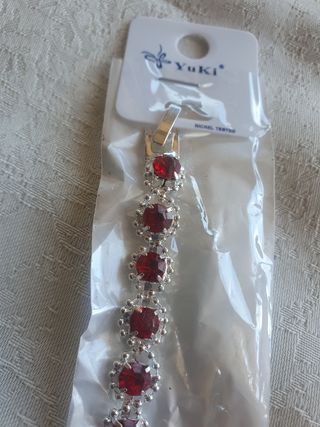 Bracciale donna YuKi rosso e argento