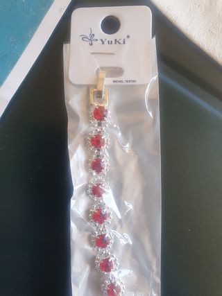 Bracciale donna YuKi rosso e argento