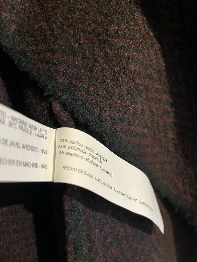 Chaqueta punto granate y negra Talla M