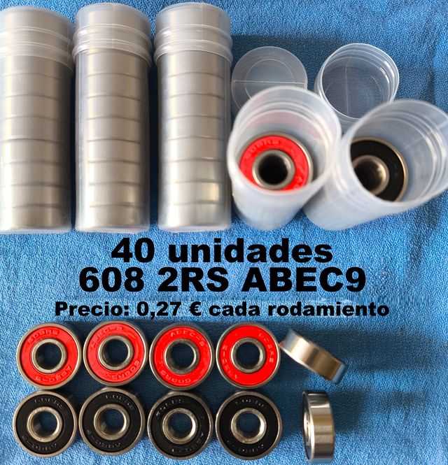 40 Rodamientos 608 2RS ABEC-9 Patines Skate