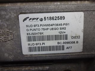 Centralita del motor FIAT GRANDE PUNTO 51862589 MJD 6F3.PI MJD6F3PI