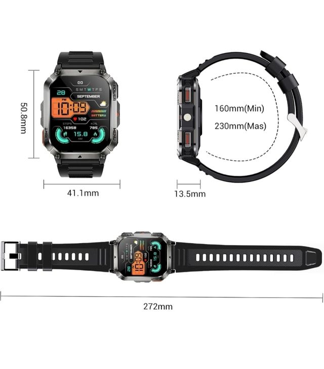 Smartwatch Uomo Nero/Argento