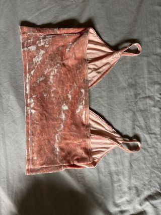 Top terciopelo rosa