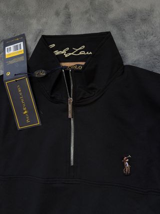 Jersey Polo Ralph Lauren Negro Media Cremallera