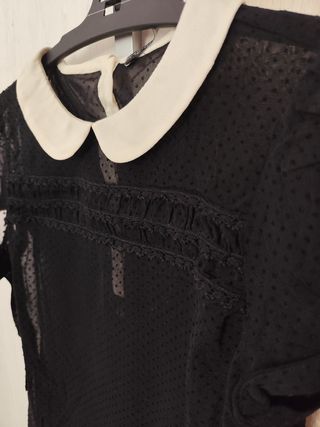Camiseta transparente cuello Peter Pan