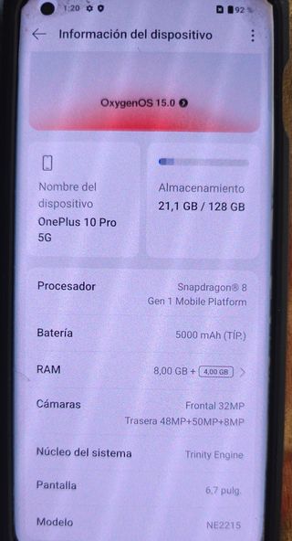 OnePlus 10 Pro 5G Negro