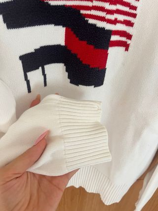 Jersey Tommy Hilfiger Bandera Cuello Alto Blanco