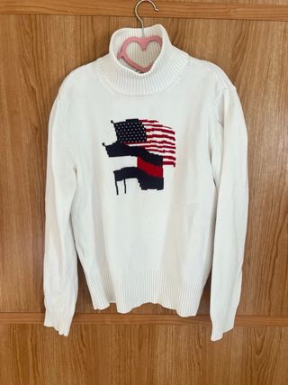 Jersey Tommy Hilfiger Bandera Cuello Alto Blanco