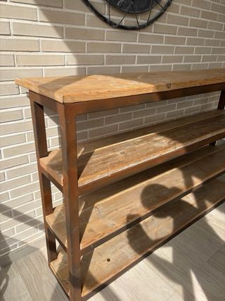 Estantería baja madera y hierro