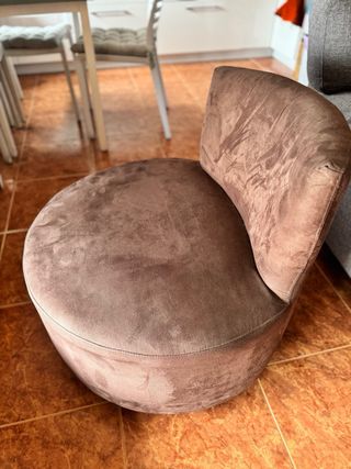 Sillón giratorio marrón terciopelo