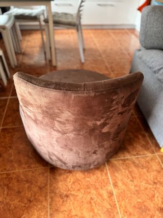 Sillón giratorio marrón terciopelo