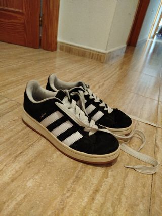 Zapatillas Adidas Campus Hombre Negras Blancas