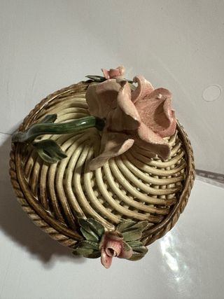 Cesta Capodimonte Mollica Flores Años 50