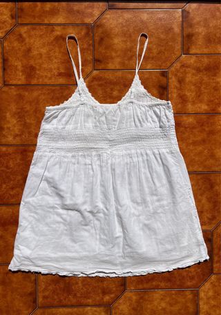 Abito estivo bianco in cotone, Taglia L/XL