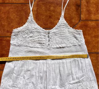 Abito estivo bianco in cotone, Taglia L/XL