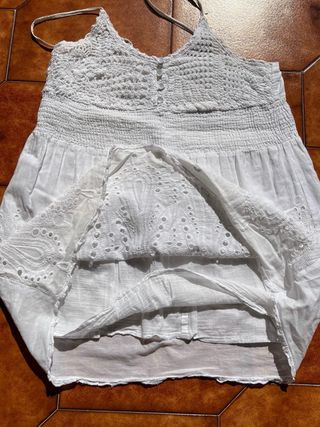 Abito estivo bianco in cotone, Taglia L/XL