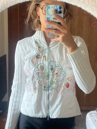 Chaqueta Messcalino Blanca Bordada