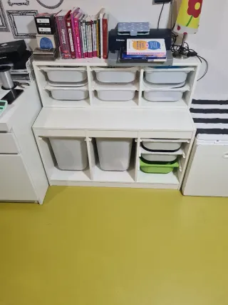 Mueble Almacenaje Infantil Blanco+ Estantería opc