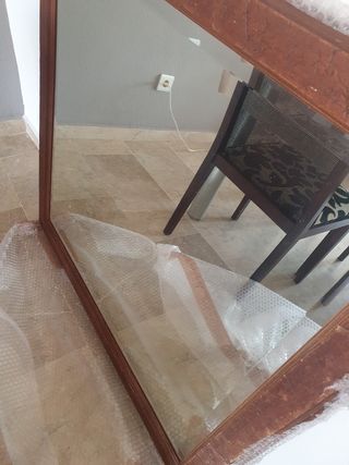 Espejo de madera y cristal
