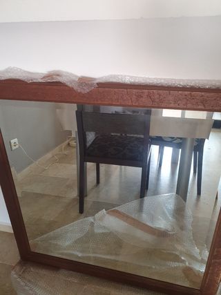 Espejo de madera y cristal