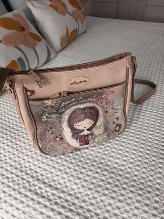 Bolso Anekke beige y multicolor