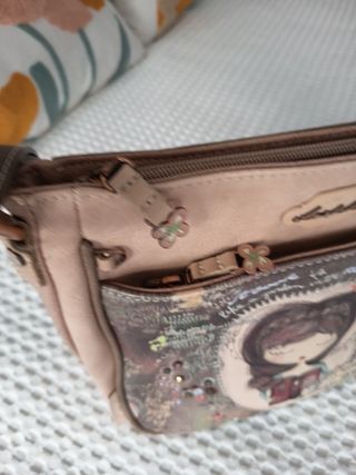 Bolso Anekke beige y multicolor