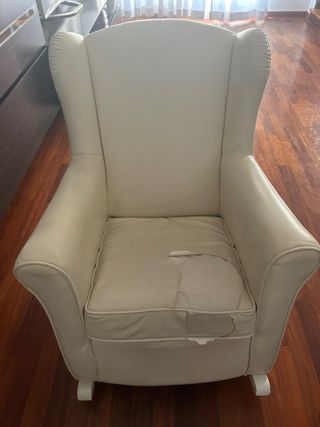 Butaca sillón blanco de piel