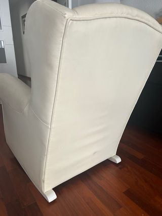 Butaca sillón blanco de piel