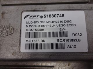 Centralita del motor FIAT DOBLO 51880748 MJD6F3D6 BC0101853B