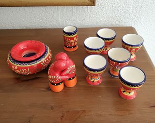 Lote cerámica pintada a mano