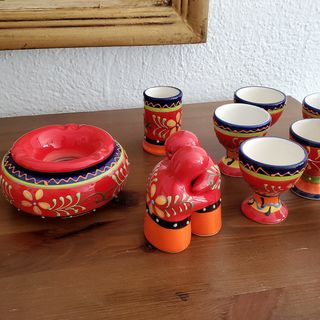 Lote cerámica pintada a mano