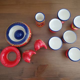 Lote cerámica pintada a mano